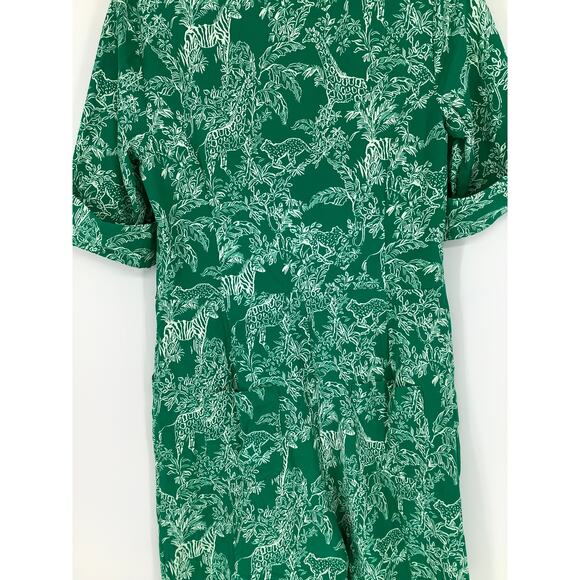 Lilly Pulitzer Womens 10 Fiddle Leaf Green Sheldrake Romper Belted Summer K22-7 - Picture 10 of 12